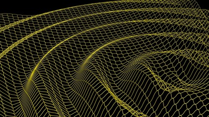 Yellow waved surface on black background © Carlo Toffolo