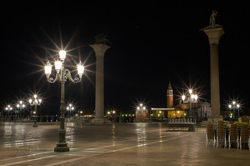 Naklejka premium The Light of Venice Long exposure By Night.