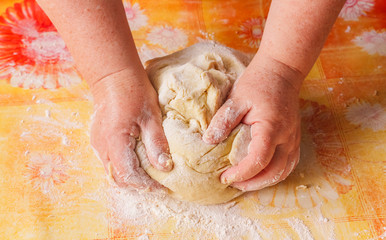 Dough And Hands Close Up