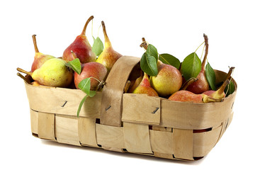sweet pears in a basket