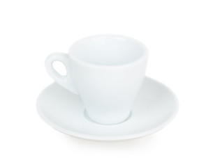 white cup and saucer
