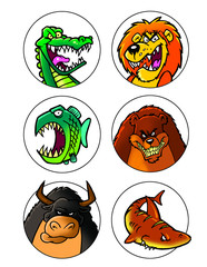 scary cartoon animals set 1