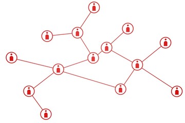 Fototapeta premium Social Network red