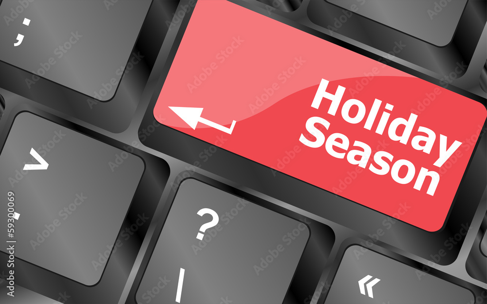 Aufkleber holiday season button on modern internet computer keyboard key