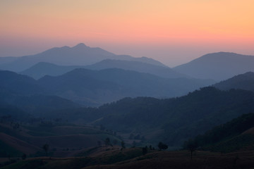 sunrise over Layer mountains
