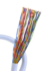 Obraz na płótnie Canvas Telecommunication cable isolated on white background