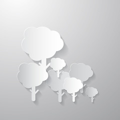 Trees Cut from Paper on Grey Background