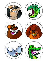 scary cartoon animals set 2