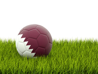 Fototapeta premium Football with flag of qatar