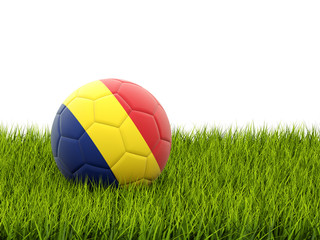Football with flag of romania