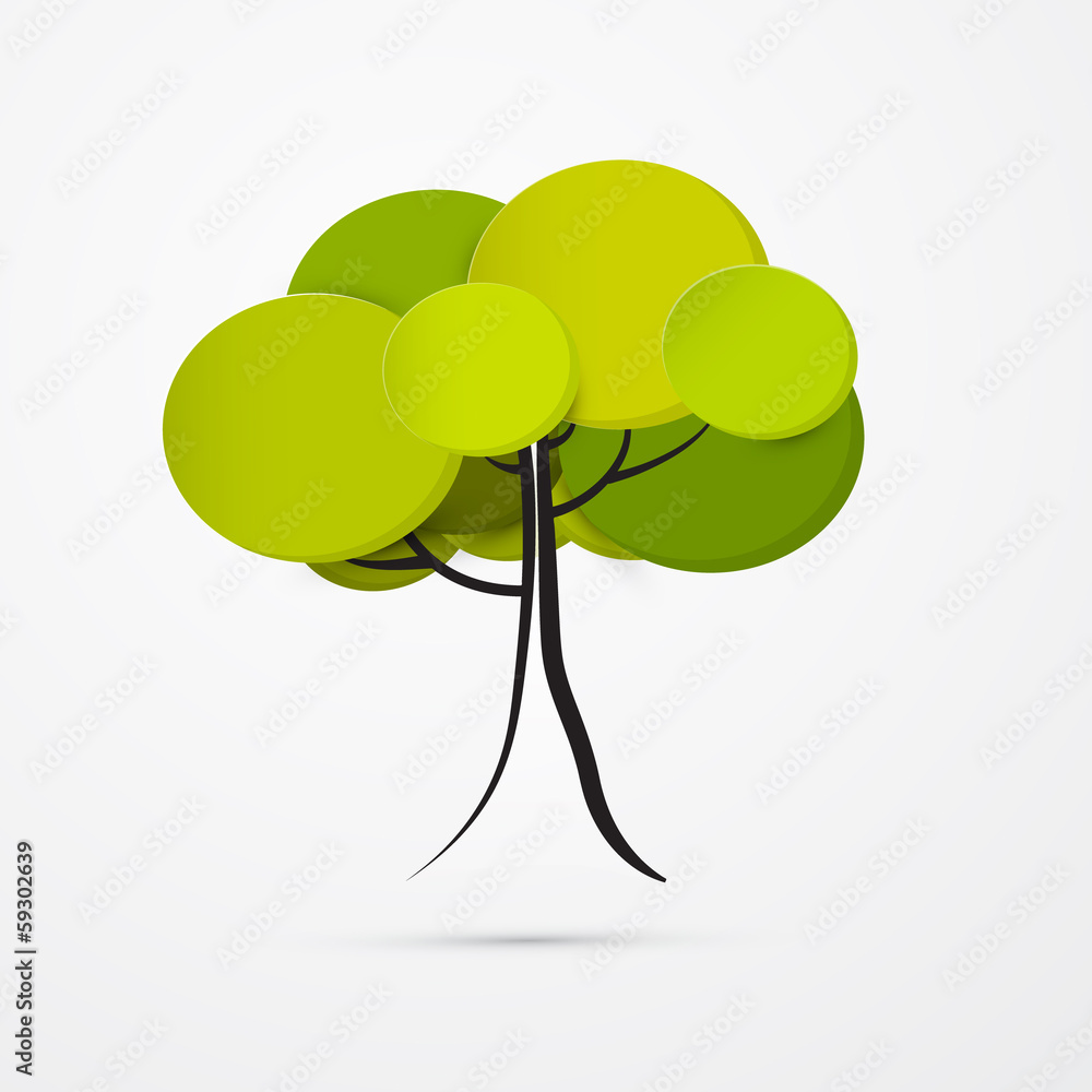 Poster abstract vector tree isolated on white background