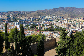 Fototapeta na wymiar Zobacz na Maladze, Andaluzja, Hiszpania