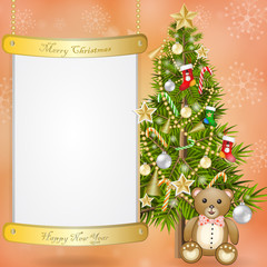 Christmas tree with teddy bear