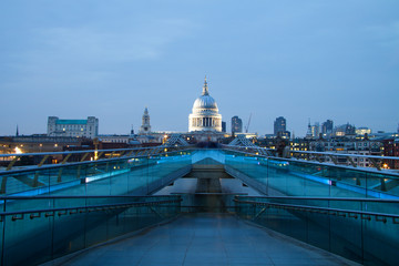 St Pauls cathedral view from the Millennium Bridge, London
