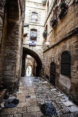 Fototapeta premium Jewish Quarter Streets on Jerusalem Old City.