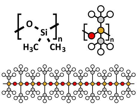Silicone oil (Polydimethylsiloxane, PDMS) silicone polymer