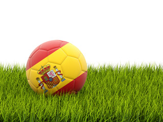 Fototapeta na wymiar Football with flag of spain
