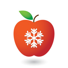 Apple with a snow flake