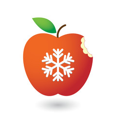 Apple with a snow flake