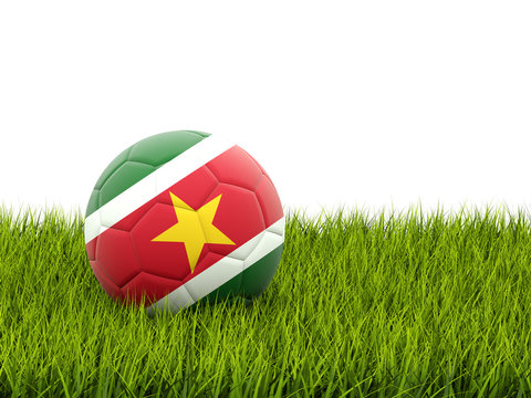 Football with flag of suriname