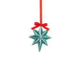 Christmas decoration with bows isolated on white background