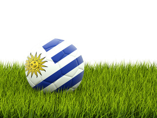Football with flag of uruguay