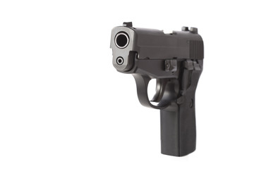 40 caliber pistol at an angle