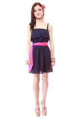 Girl in summer style. Fashion photo isolated