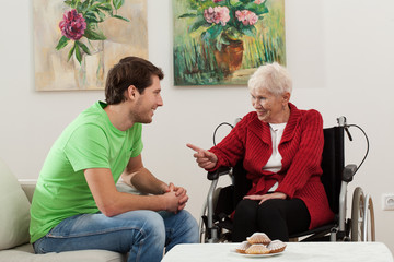 Fototapeta premium Disabled with grandson