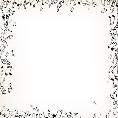Vector Illustration of an Abstract Background with Music notes