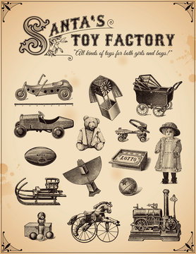 collection of vintage toys