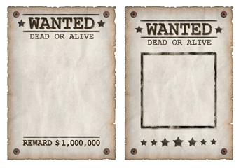 Wanted dead or alive grungy faded posters  - obrazy, fototapety, plakaty