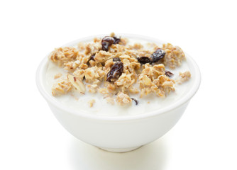 delicious and healthy wholegrain muesli with clipping path