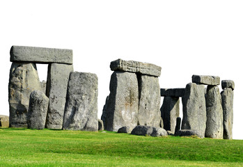 Historical monument Stonehenge isolated on white background