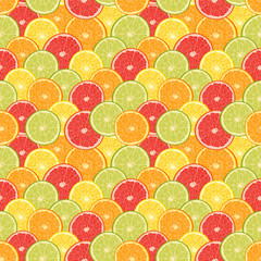 Fresh colorful citrus fruits seamless pattern © Yuzach