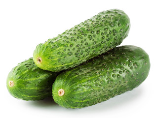 Three green cucumber