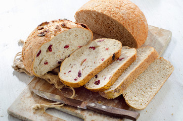 Bread on wooden table