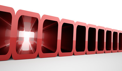 Futuristic elements rendered
