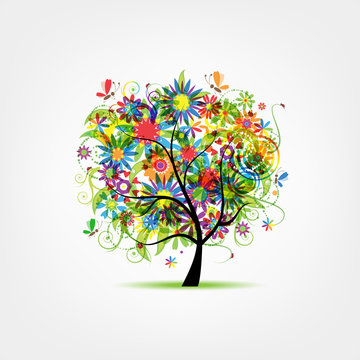 Floral tree summer for your design