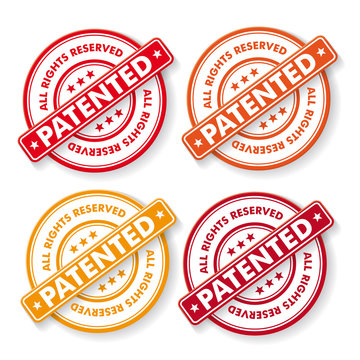 All Rights Reserved Patendet Stamp Labels