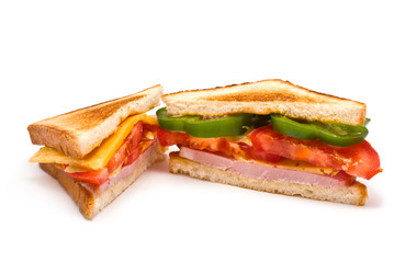 Two Sandwiches isolated on white