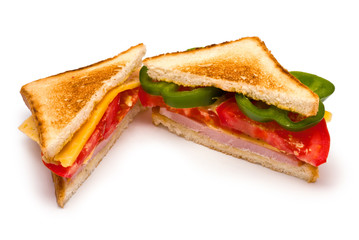 Two Sandwiches isolated on white