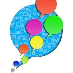 Social media with bubble talk on abstract background