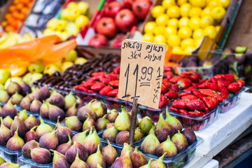 Traditional fruit market in Israel