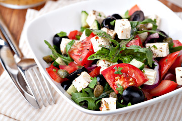 vegetable salad with feta cheese