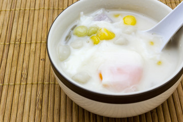 Thai dumplings in coconut cream.