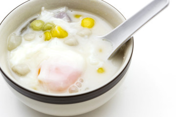 Thai dumplings in coconut cream.