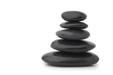 Black massage stones