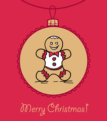 Christmas ball with Gingerbread man