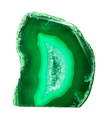 green agate isolated on white